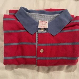 Brooks Brothers Red and Blue Striped Polo Shirt